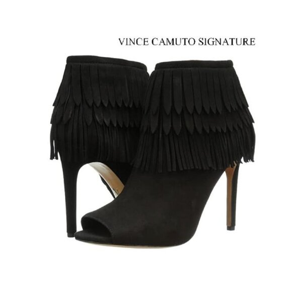 Vince Camuto Signature Black Yulia Open Toe Boots/Booties 9 NEW IN BOX $298 - Picture 1 of 3